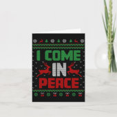 I Come In Peace Couple Matching Ugly Christmas Swe カード (正面)
