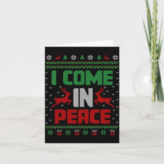 I Come In Peace Couple Matching Ugly Christmas Swe カード (正面)