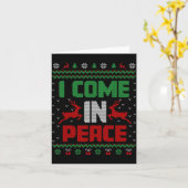 I Come In Peace Couple Matching Ugly Christmas Swe カード (黄色い花)