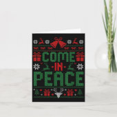 I Come In Peace Couple Matching Ugly Christmas Swe カード (正面)