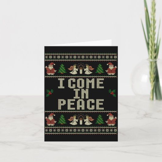 I Come In Peace Couple Matching Ugly Christmas Swe カード (正面)