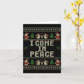 I Come In Peace Couple Matching Ugly Christmas Swe カード (黄色い花)