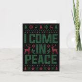I Come In Peace Couple Matching Ugly Christmas Swe カード (正面)
