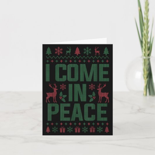 I Come In Peace Couple Matching Ugly Christmas Swe カード (正面)