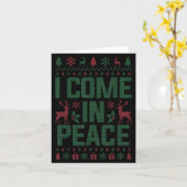 I Come In Peace Couple Matching Ugly Christmas Swe カード (黄色い花)