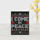 I Come In Peace Couple Matching Ugly Christmas Swe カード (黄色い花)