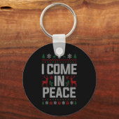 I Come In Peace Couple Matching Ugly Christmas Swe キーホルダー (正面)