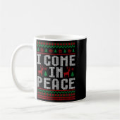 I Come In Peace Couple Matching Ugly Christmas Swe コーヒーマグカップ (左)