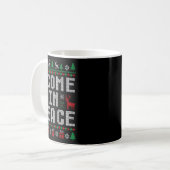 I Come In Peace Couple Matching Ugly Christmas Swe コーヒーマグカップ (正面左)