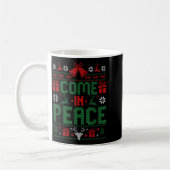 I Come In Peace Couple Matching Ugly Christmas Swe コーヒーマグカップ (左)