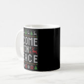 I Come In Peace Couple Matching Ugly Christmas Swe コーヒーマグカップ (正面左)