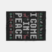 I Come In Peace Couple Matching Ugly Christmas Swe フリースブランケット (正面(横))