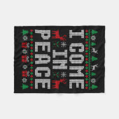 I Come In Peace Couple Matching Ugly Christmas Swe フリースブランケット (正面(横))