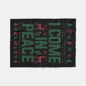 I Come In Peace Couple Matching Ugly Christmas Swe フリースブランケット (正面(横))