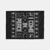 I Come In Peace Couple Matching Ugly Christmas Swe フリースブランケット (正面(横))