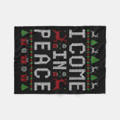 I Come In Peace Couple Matching Ugly Christmas Swe フリースブランケット (正面(横))