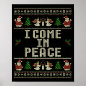 I Come In Peace Couple Matching Ugly Christmas Swe ポスター (正面)