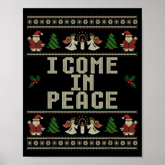I Come In Peace Couple Matching Ugly Christmas Swe ポスター (正面)