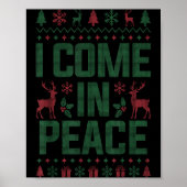 I Come In Peace Couple Matching Ugly Christmas Swe ポスター (正面)