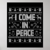 I Come In Peace Couple Matching Ugly Christmas Swe ポスター (正面)