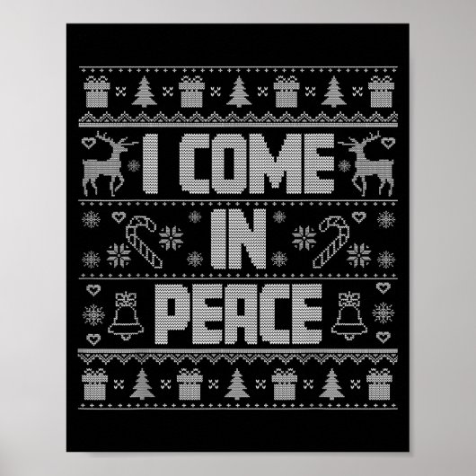 I Come In Peace Couple Matching Ugly Christmas Swe ポスター (正面)