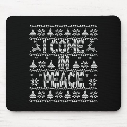 I Come In Peace Couple Matching Ugly Christmas Swe マウスパッド (正面)