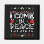 I Come In Peace Couple Matching Ugly Christmas Swe マグネット (正面)