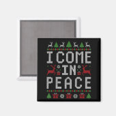 I Come In Peace Couple Matching Ugly Christmas Swe マグネット (正面/裏面)