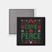 I Come In Peace Couple Matching Ugly Christmas Swe マグネット (正面/裏面)