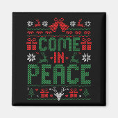 I Come In Peace Couple Matching Ugly Christmas Swe マグネット (正面)