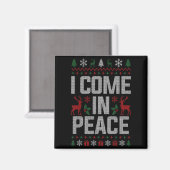 I Come In Peace Couple Matching Ugly Christmas Swe マグネット (正面/裏面)