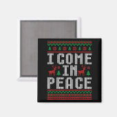 I Come In Peace Couple Matching Ugly Christmas Swe マグネット (正面/裏面)