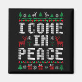 I Come In Peace Couple Matching Ugly Christmas Swe マグネット (正面)