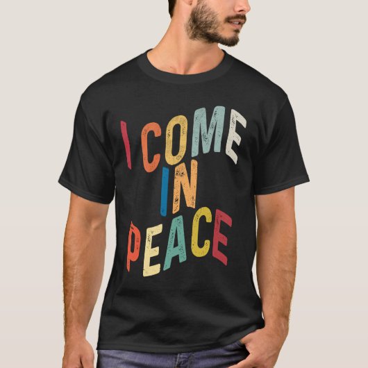 I Come In Peace I'm Peace Matching Couples Retro Tシャツ (正面)