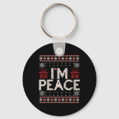 I Come In Peace I'm Peace Matching Ugly Christmas  キーホルダー (正面)
