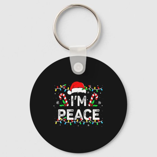I Come In Peace I'm Peace Matching Ugly Christmas  キーホルダー (正面)