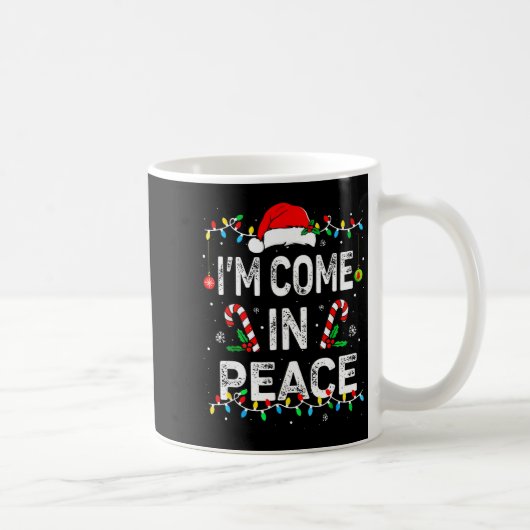I Come In Peace I'm Peace Matching Ugly Christmas  コーヒーマグカップ (右)