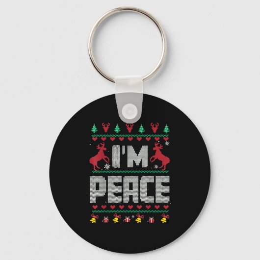 I Come In Peace - I'm Peace Xmas Matching Couples  キーホルダー (正面)