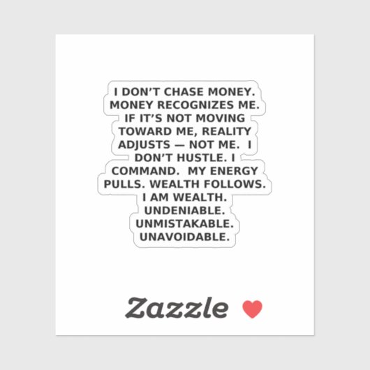 I COMMAND WEALTH. NOT OPINIONS. シール (シート)