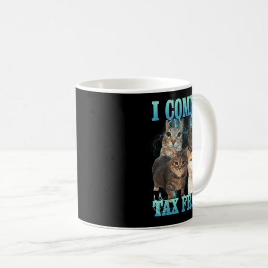 I Commit Tax Fraud Funny Cat Meme Bootleg Graphic  コーヒーマグカップ (正面右)