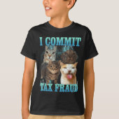 I Commit Tax Fraud Funny Cat Meme Bootleg Graphic Tシャツ (正面)