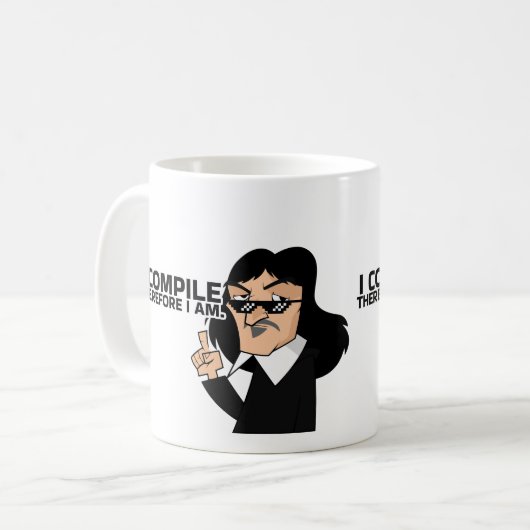 I COMPILE THEREFORE I AM, コーヒーマグカップ (正面左)