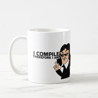 I COMPILE THEREFORE I AM, コーヒーマグカップ