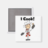 I Cook - 女性シェフ マグネット (正面/裏面)
