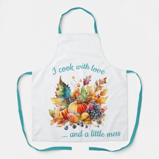 I cook with love on Thanksgiving エプロン (正面)