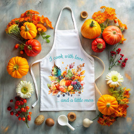I cook with love on Thanksgiving エプロン