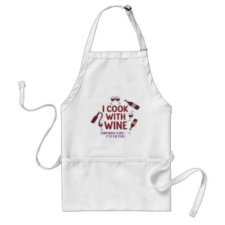 I Cook With Wine Funny Cooking Apron スタンダードエプロン
