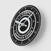 I Corps「アメリカ軍部隊」 ラウンド壁時計 (傾斜)