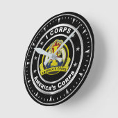 I Corps “America's Corps”  ラウンド壁時計 (傾斜)