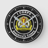 I Corps “America's Corps”  ラウンド壁時計 (正面)
